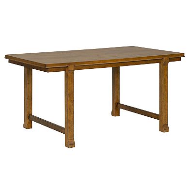 Pnronnc Farmhouse 6-Piece Wooden Dining Set with Ergonomic Dual-Style Chairs