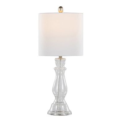 Loheer Contemporary Glass Table Lamp Set of 2 with Linen Shade