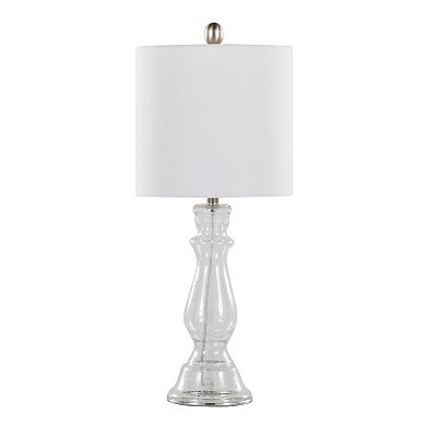 Loheer Contemporary Glass Table Lamp Set of 2 with Linen Shade