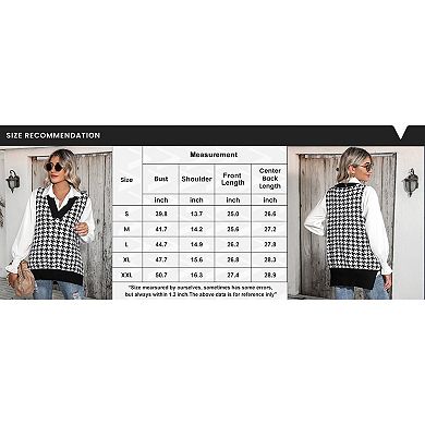 Zeagoo Women' Oversized V Neck Knit Sweater Vest Sleeveless Pullover Trendy Top