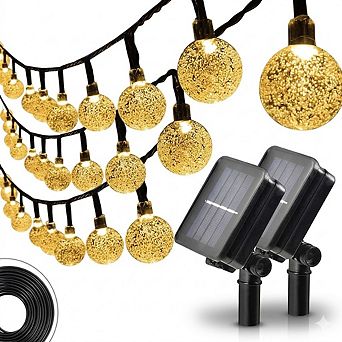Solar String Lights, 2 Pack Outdoor String Light 60 LED Waterproof (Warm White)
