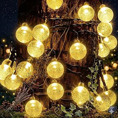 Solar String Lights, 2 Pack Outdoor String Light 60 LED Waterproof (Warm White)