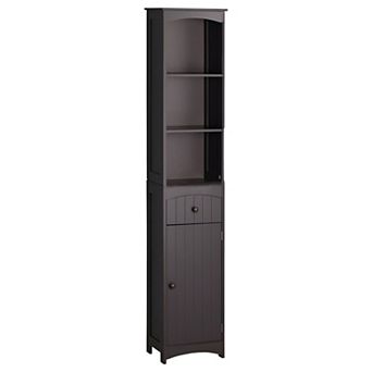 Freestanding Bathroom Organizer Cabinet with Shelves and Drawer