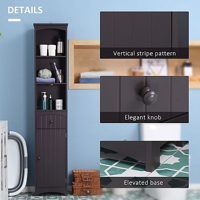 Freestanding Bathroom Organizer Cabinet with Shelves and Drawer
