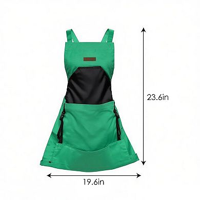 Full Coverage Gardening Apron with Large Harvest Pocket Oxford Fabric Apron for Yard Fruit Picking
