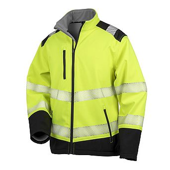 SAFE-GUARD by Result Unisex Adult Hi-Vis Ripstop Printable Safety Soft Shell Jacket