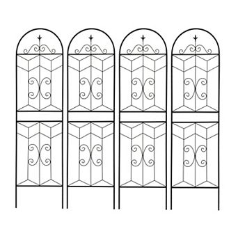 Loheer 4 Pack Metal Garden Trellis for Climbing Plants Outdoor Flower Support