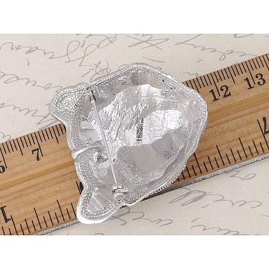 Sleek White Rhinestone Crystal Black Panther Tiger Leopard Kitty Cat Warrior Head Pin Brooch
