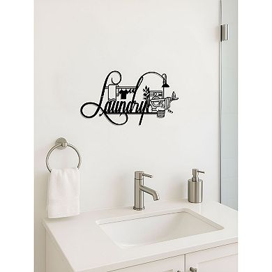 Laundry Room Metal Wall Art with Rustic Farmhouse Design for Utility or Entryway Decor