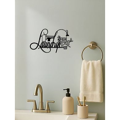 Laundry Room Metal Wall Art with Rustic Farmhouse Design for Utility or Entryway Decor