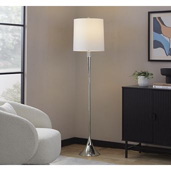 Loheer Crystal Floor Lamp Set of 2 with Linen Shade for Bedroom and Living Room