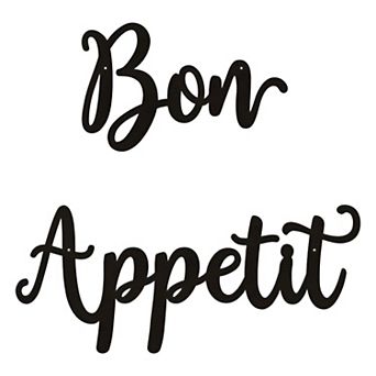 Bon Appetit Metal Wall Sign Farmhouse Kitchen Wall Decor for Dining Room or Coffee Bar
