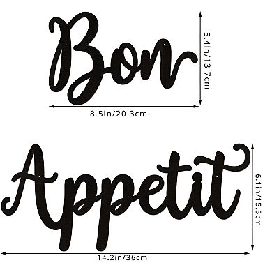 Bon Appetit Metal Wall Sign Farmhouse Kitchen Wall Decor for Dining Room or Coffee Bar