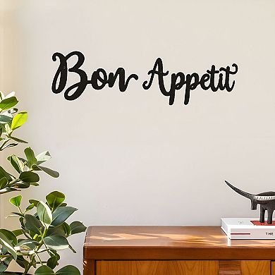 Bon Appetit Metal Wall Sign Farmhouse Kitchen Wall Decor for Dining Room or Coffee Bar