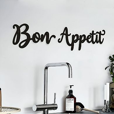 Bon Appetit Metal Wall Sign Farmhouse Kitchen Wall Decor for Dining Room or Coffee Bar