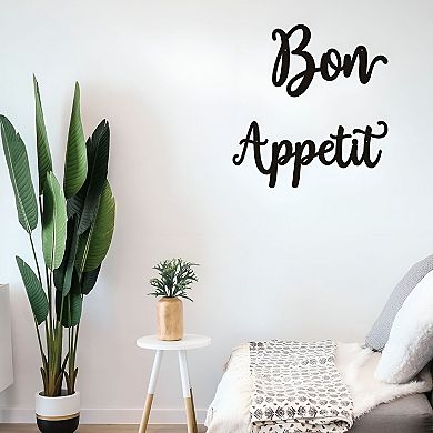 Bon Appetit Metal Wall Sign Farmhouse Kitchen Wall Decor for Dining Room or Coffee Bar