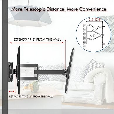 Adjustable Wall Mount TV Bracket with Spirit Level for Living Rooms