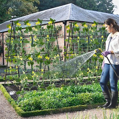 A-Frame Garden Trellis with Netting for Climbing Vegetables and Flowers