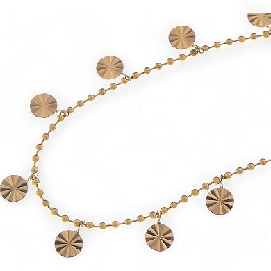 Women's Dainty Charm Disc Fashion Bracelet with Adjustable Chain