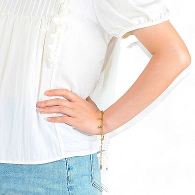 Women's Dainty Charm Disc Fashion Bracelet with Adjustable Chain