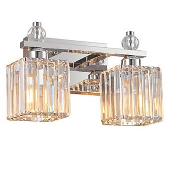 ZLAIQB 2-Light Modern Crystal Bathroom Wall Lamp