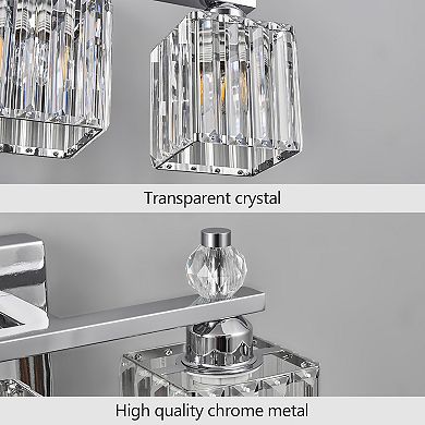 ZLAIQB 2-Light Modern Crystal Bathroom Wall Lamp