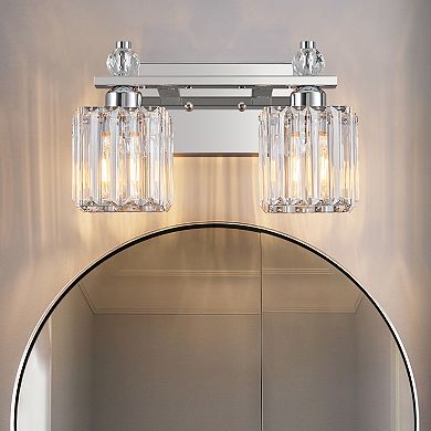 ZLAIQB 2-Light Modern Crystal Bathroom Wall Lamp