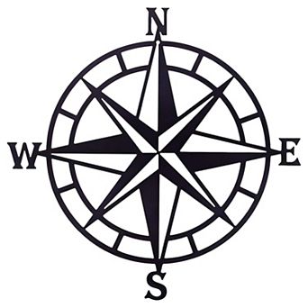 Ocean-Inspired Nautical Compass Metal Wall Art for Entryway, Home, or Office Accent