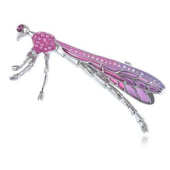 Strike Emerald Synthetic Multicolored Crystal Rhinestone Damselfly Dragonfly Pin Brooch