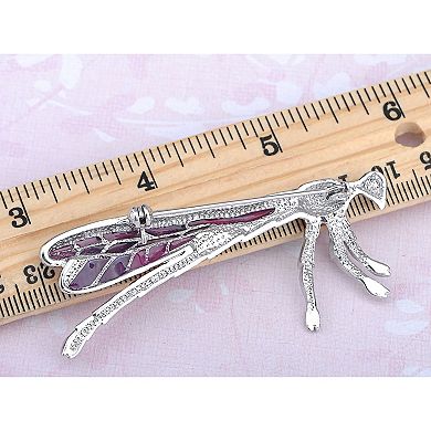 Strike Emerald Synthetic Multicolored Crystal Rhinestone Damselfly Dragonfly Pin Brooch
