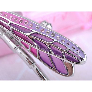 Strike Emerald Synthetic Multicolored Crystal Rhinestone Damselfly Dragonfly Pin Brooch