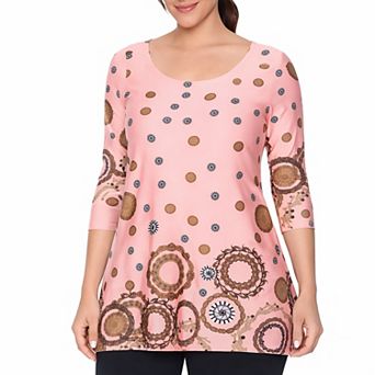Women's Printed Sleeve Flowy Tunic Top