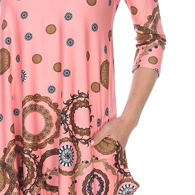 Women's Printed Sleeve Flowy Tunic Top