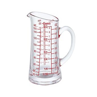 Glass measuring cup 5 ounces / 150 milliliters V-shaped spout