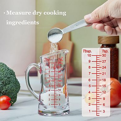 Glass measuring cup 5 ounces / 150 milliliters V-shaped spout