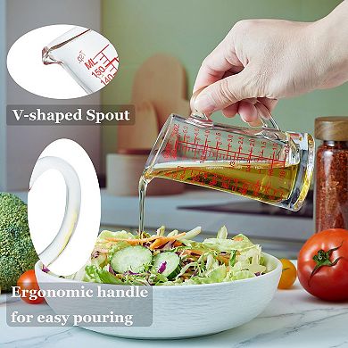 Glass measuring cup 5 ounces / 150 milliliters V-shaped spout