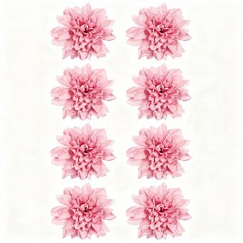 Pink Dahlia Napkin Rings Set of 8 Faux Flower Holders for Table Decor