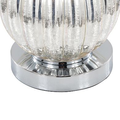 Loheer Crackle Glass Table Lamp Set with Linen Shade, Set of 2