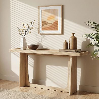 KWPZQEB Farmhouse Solid Wood Console Table with Tray Top Design for Entryway, Living Room
