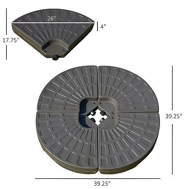 Fillable Outdoor Umbrella Plates with Handles for Deck, Patio, Porch, or Poolside