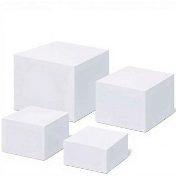 4 pc Buffet Food Risers,Buffet Risers Step Acrylic Cube Box Display for Dessert Table Set Food Drink