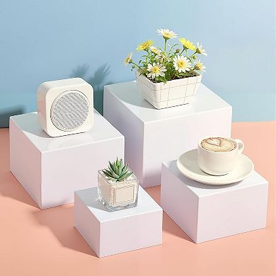 4Pcs Buffet Food Risers,Buffet Risers Step Acrylic Cube Box Display for Dessert Table Set Food Drink