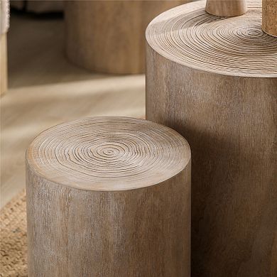 KWPZQEB Rustic Round Different Sizes Coffee Tables Set of 3, Decorative Accent Pieces