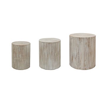 KWPZQEB Rustic Round Different Sizes Coffee Tables Set of 3, Decorative Accent Pieces