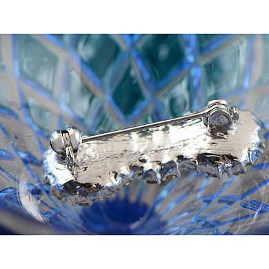 Silver Tone Crystal Rhinestone Fancy Glam Bridal Half Bow Pin Brooch