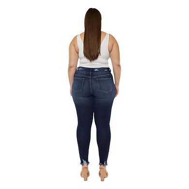 Kancan Full Size Cat's Whiskers Raw Hem High Waist Jeans