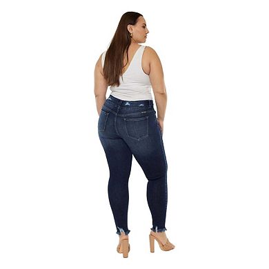 Kancan Full Size Cat's Whiskers Raw Hem High Waist Jeans