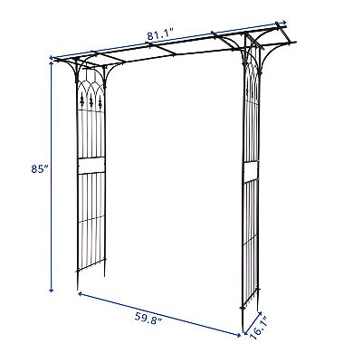 Flat-Top Garden Arch Trellis for Backyard Pathways Patio and Climbing Plants