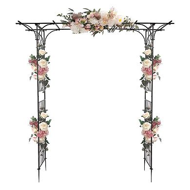 Flat-Top Garden Arch Trellis for Backyard Pathways Patio and Climbing Plants