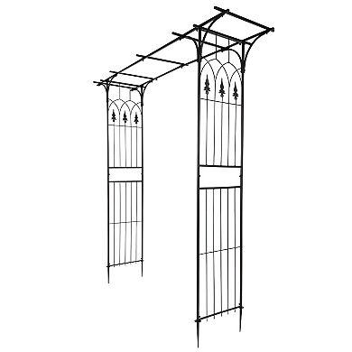 Flat-Top Garden Arch Trellis for Backyard Pathways Patio and Climbing Plants